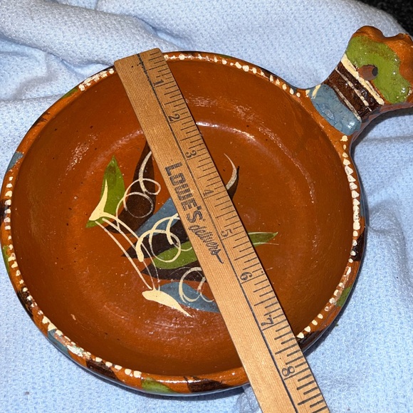 Mexican Tlaquepaque Nesting Bowls 2 Piece Set Redware Pottery Glazed Terra Cotta - Picture 11 of 15